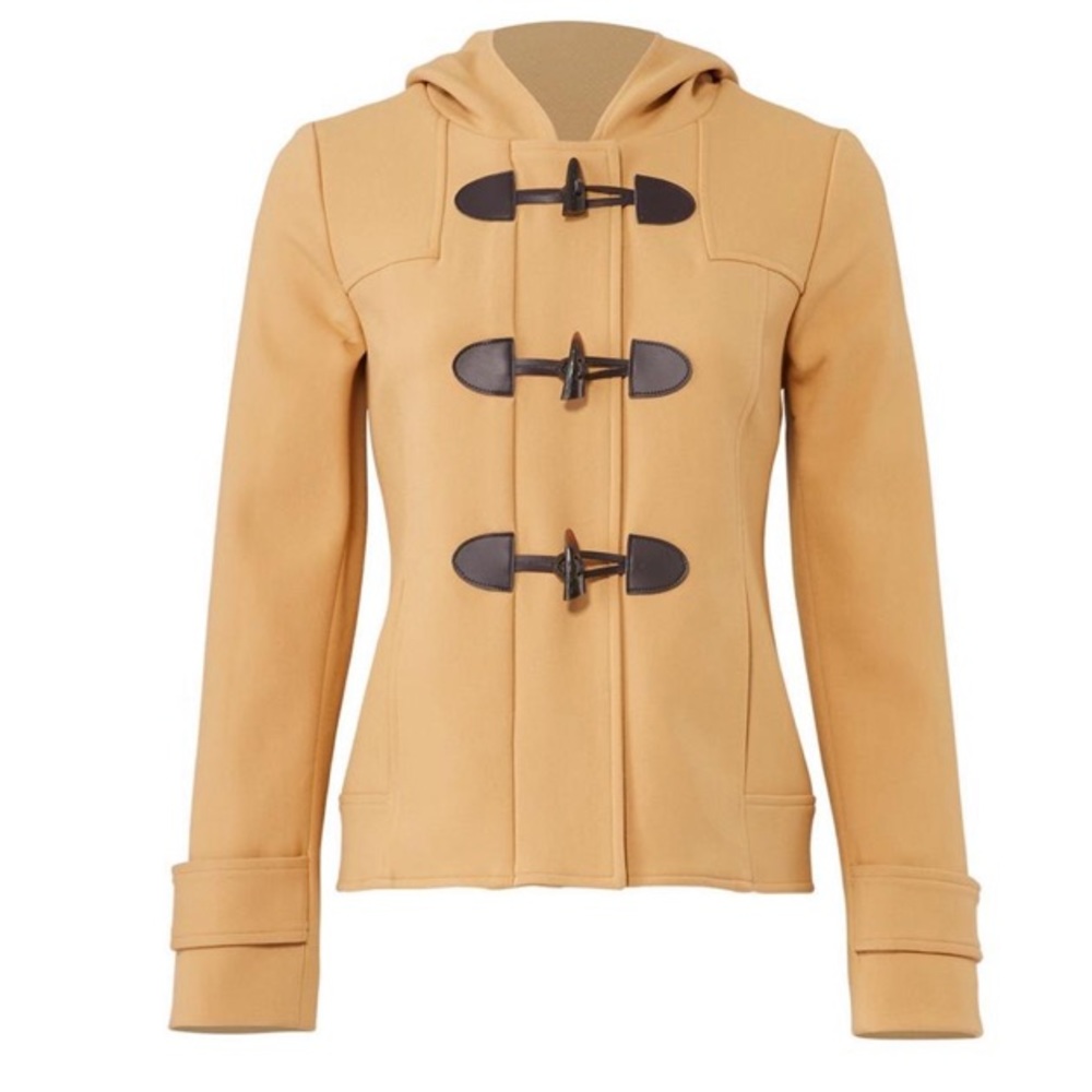 Shoshanna Tan Peacoat With Hood